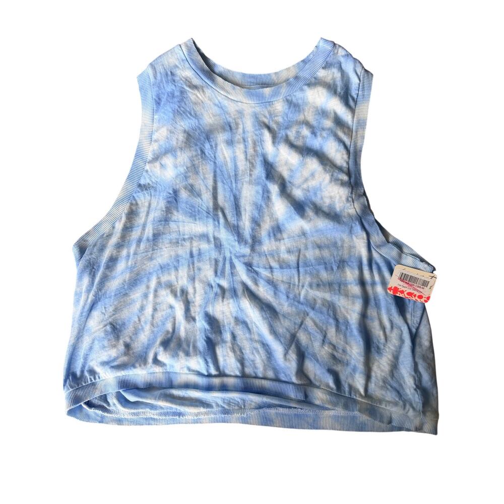 FP Movement Free People Womens M Blue Tie Dye Love Tank Crop Top NWT Yoga